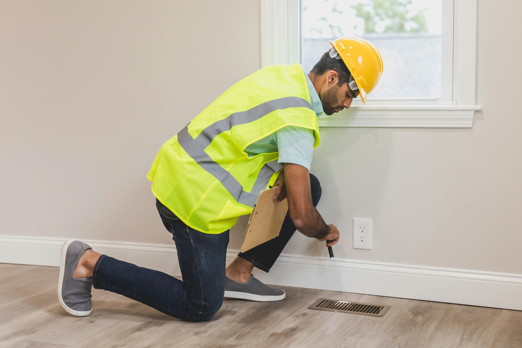 Home comfort inspection near an HVAC vent